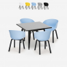 Conjunto mesa quadrada 80x80cm metal 4 cadeiras design moderno Krust Dark Verkoop