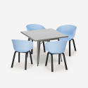 conjunto mesa de jantar quadrada 80x80cm Lix 4 cadeiras design moderno krust Keuze
