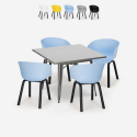 conjunto mesa de jantar quadrada 80x80cm Lix 4 cadeiras design moderno krust Verkoop