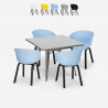 conjunto mesa de jantar quadrada 80x80cm Lix 4 cadeiras design moderno krust Verkoop