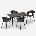 conjunto mesa de jantar cozinha 120x60cm Lix 4 cadeiras design moderno tecla Keuze