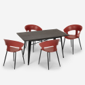 Set met eettafel 120x60 cm en 4 modern design stoelen Tecla Kosten