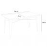 Set met eettafel 120x60 cm en 4 modern design stoelen Tecla 