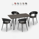Conjunto 4 cadeiras design moderno mesa de jantar 120x60cm industrial Sixty Kortingen