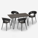 Conjunto 4 cadeiras design moderno mesa de jantar 120x60cm industrial Sixty Prijs