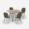 Conjunto mesa cozinha 80x80cm industrial 4 cadeiras design pele sintética Wright Catalogus