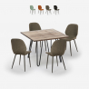 Conjunto mesa cozinha 80x80cm industrial 4 cadeiras design pele sintética Wright Aanbieding