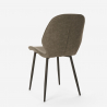 Conjunto mesa cozinha 80x80cm industrial 4 cadeiras design pele sintética Wright 