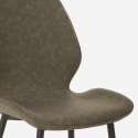 Conjunto mesa cozinha 80x80cm industrial 4 cadeiras design pele sintética Wright 