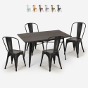 conjunto 4 cadeiras Lix vintage mesa de jantar 120x60cm madeira metal summit Aanbieding