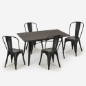 conjunto 4 cadeiras Lix vintage mesa de jantar 120x60cm madeira metal summit Keuze