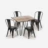 conjunto 4 cadeiras estilo Lix vintage mesa cozinha 80x80cm industrial hedges Prijs