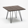 conjunto mesa quadrada 80x80cm madeira metal 4 cadeiras Lix vintage hedges dark Aankoop