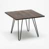 Set van 4 vintage stijl stoelen en industriële keukentafel 80x80 cm Hedges Dark Aankoop