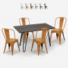 Vintage set met eettafel 120x60 cm van hout en metaal en 4 stoelen Weimar Verkoop