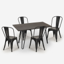 conjunto mesa de jantar 120x60cm madeira metal 4 cadeiras Lix vintage weimar Prijs