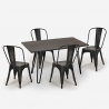 conjunto mesa de jantar 120x60cm madeira metal 4 cadeiras vintage weimar Prijs