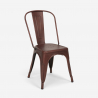 Vintage set met 4 industriële stoelen en eettafel 120x60 cm Hamilton Kortingen