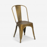 Vintage set met 4 industriële stoelen en eettafel 120x60 cm Hamilton Afmetingen