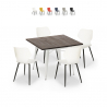 conjunto mesa quadrada 80x80cm Lix cozinha bar 4 cadeiras design howe light Aanbieding