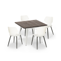 conjunto mesa quadrada 80x80cm Lix cozinha bar 4 cadeiras design howe light Keuze