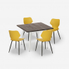 Set met vierkante tafel 80x80 cm en 4 stoelen in modern design Howe Light Karakteristieken