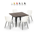 conjunto 4 cadeiras polipropileno mesa 80x80cm quadrada metal howe dark Verkoop