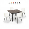 conjunto 4 cadeiras polipropileno mesa Lix 80x80cm quadrada metal howe dark Verkoop