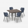 Set met vierkante tafel 80x80 cm en 4 stoelen in modern design Howe Karakteristieken