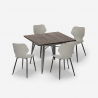 conjunto bar cozinha mesa quadrada 80x80cm Lix 4 cadeiras design moderno howe Keuze