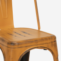 Industriële set met eettafel 80x80 cm cm en 4 vintage stoelen Almond 