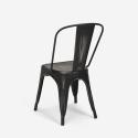 Industriële set met eettafel 80x80 cm cm en 4 vintage stoelen Almond 