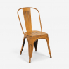 Industriële set met eettafel 80x80 cm cm en 4 vintage stoelen Dickson Kosten
