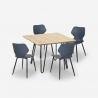 Conjunto mesa quadrada estilo industrial 80x80cm 4 cadeiras design Sartis Light Karakteristieken
