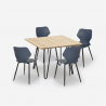 Industriële set met vierkante tafel 80x80 cm en 4 polypropyleen stoelen Sartis Light Karakteristieken