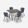 Industriële set met vierkante tafel 80x80 cm en 4 polypropyleen stoelen Sartis Dark Karakteristieken