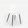 Conjunto 4 cadeiras design mesa quadrada 80x80cm madeira metal Sartis Dark Aankoop