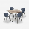 Conjunto mesa quadrada 80x80cm design industrial 4 cadeiras polipropilene Sartis Karakteristieken