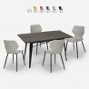 conjunto 4 cadeiras mesa retangular 120x60cm Lix design industrial bantum Verkoop