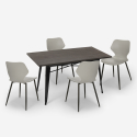 conjunto 4 cadeiras mesa retangular 120x60cm design industrial bantum Model
