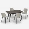 conjunto 4 cadeiras mesa retangular 120x60cm Lix design industrial bantum Model