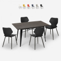 Industriële set met 4 stoelen en rechthoekige tafel 120x60 cm Bantum Aanbieding