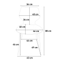 Industriële set met 4 stoelen en rechthoekige tafel 120x60 cm Pakis 