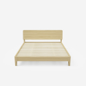 Modern design houten tweepersoonsbed 160x190 cm met lattenbodem en hoofdbord Linz Catalogus