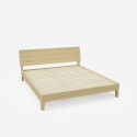 Modern design houten tweepersoonsbed 160x190 cm met lattenbodem en hoofdbord Linz Kortingen