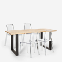 Conjunto mesa de jantar 160x80cm industrial 4 cadeiras transparentes design Hilton Catalogus