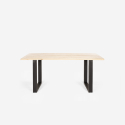 Conjunto mesa de jantar 160x80cm industrial 4 cadeiras transparentes design Hilton Afmetingen