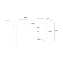 Industriële set met eettafel 160x80 cm en 4 transparante designstoelen Hilton 