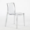 Set van 6 transparante stoelen en industriële eettafel 180x80 cm Vice 