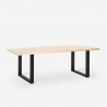 Industriële set met eettafel 200x80 cm en 6 transparante designstoelen Lewis Keuze